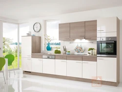 Straight bright kitchens in a modern style photo