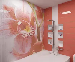 Çiçəkli hamam dizaynı ilə panellər
