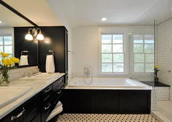 Dark furniture in the bathroom photo