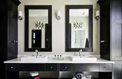 Dark furniture in the bathroom photo