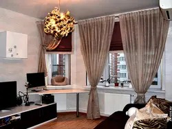 Living Room With One Curtain Photo
