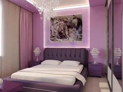 Light purple bedroom interior