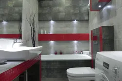 Red Gray Bathroom Design