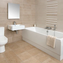 Beige tile bath photo