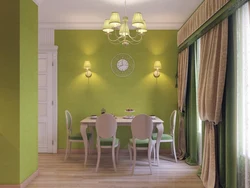 Light Green Wallpaper In The Kitchen In The Interior Photo