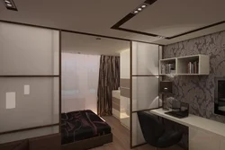 Bedroom and living room in one room 16 sq m photo