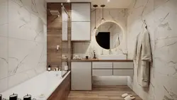 Bathroom design porcelain tiles and wood