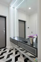 Hallway design mirror with shelves