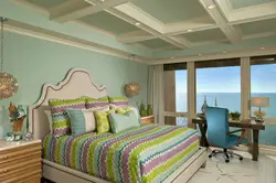 Combination Of Mint In The Bedroom Interior