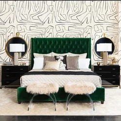 Emerald With White In The Bedroom Interior