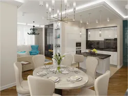 Kitchen and room in the same style photo