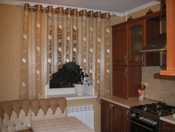 Photo curtain for the kitchen