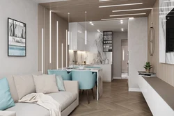 Kitchen living room design 20 m photo