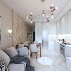 Kitchen living room design 20 m photo