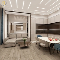 Kitchen living room design 20 m photo