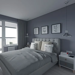 Bedroom in shades of gray design photo