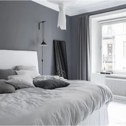 Bedroom in shades of gray design photo