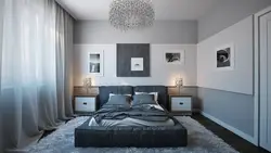 Bedroom in shades of gray design photo