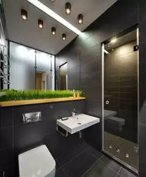 Орнату дизайнымен біріктірілген ванна бөлмесі