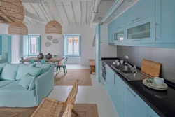 Blue kitchen photos in the interior