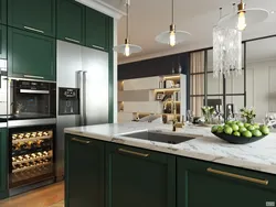 Modern kitchens in green tones photo