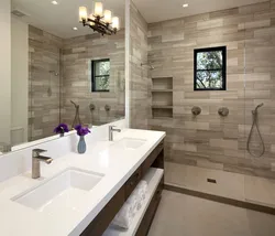 Bathroom decoration with tiles photo