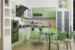 Kitchen pistachio in the interior photo
