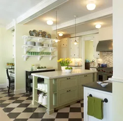 White olive kitchen photo