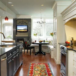 Sofa in the kitchen dining room photo