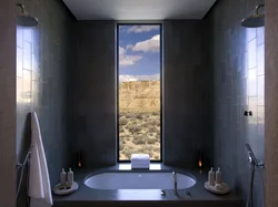 Bathroom renovation with window photo
