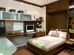 Table In The Bedroom For Working In A Modern Interior Photo