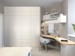 Table In The Bedroom For Working In A Modern Interior Photo
