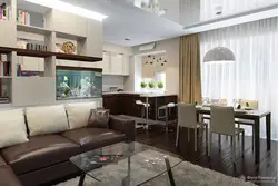 Фото совмещенной залы и кухни