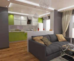 Photo of a combined living room and kitchen