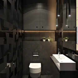 Dark bathroom and toilet design