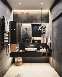 Dark bathroom and toilet design