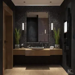 Dark bathroom and toilet design