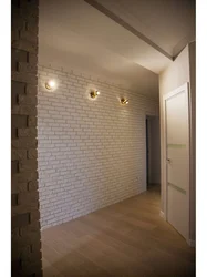 Brick walls in the hallway photo