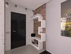 Brick walls in the hallway photo