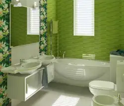 Green bathroom interior