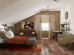 Bedroom Design In A Modern Style On The Attic Floor