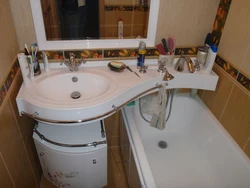 Modern bathroom design in Khrushchev photo