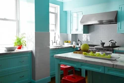Kitchens in turquoise tones interior photo