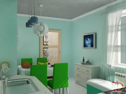 Kitchens in turquoise tones interior photo