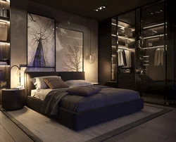 Bedroom design in dark colors