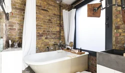 Loft style in the interior of the bath photo