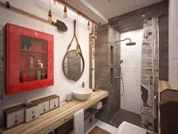 Loft style in the interior of the bath photo