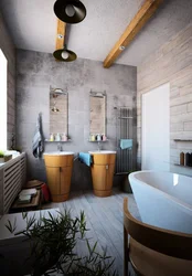 Loft style in the interior of the bath photo