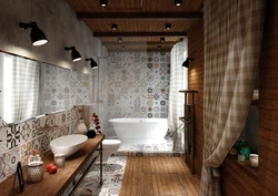 Loft style in the interior of the bath photo