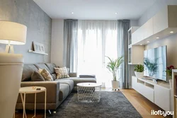 Living room interior with balcony photo